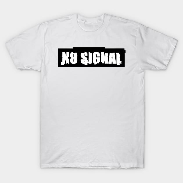 No Signal Glitched Text T-Shirt by MacSquiddles